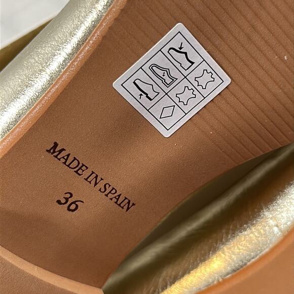 BluBlonc Maya Gold Leather Pointed Toe Bow Flats Size 36 US 6 $120 - Picture 8 of 8